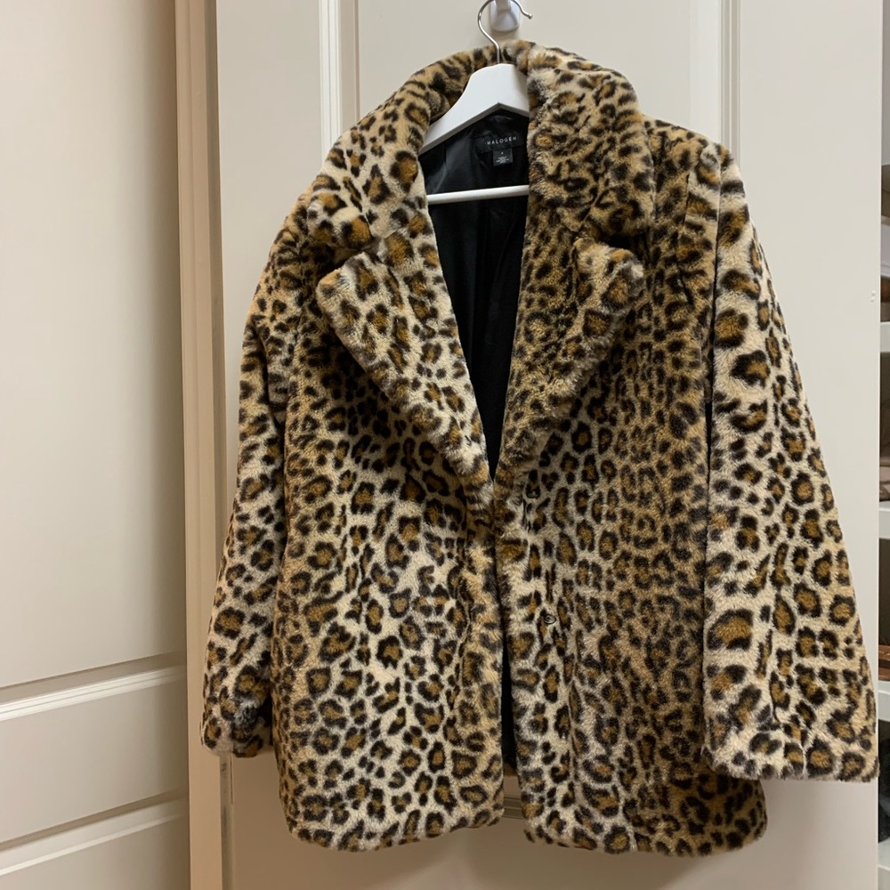 Faux fur cheetah jacket - never worn